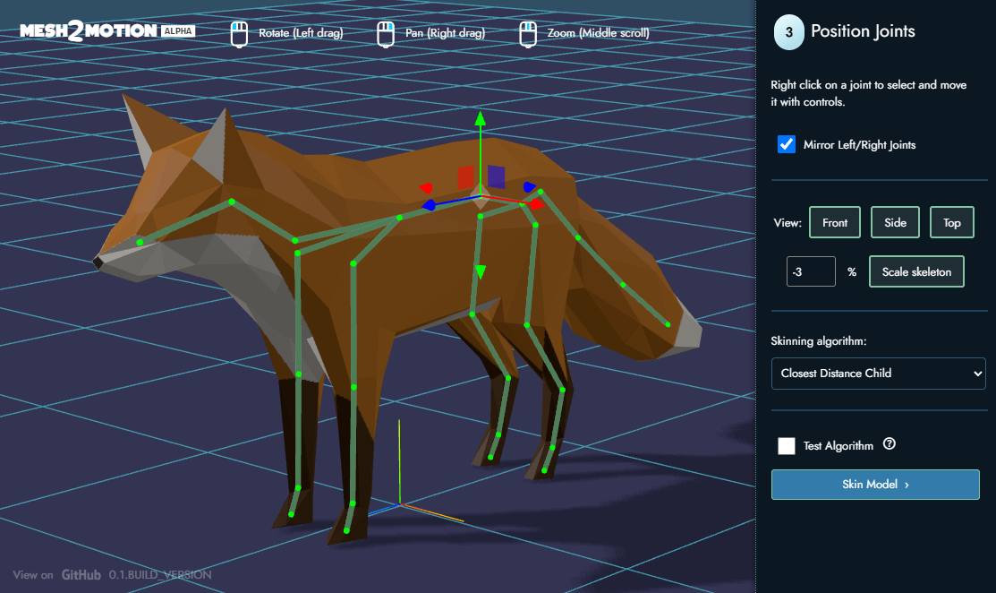 Screenshot of the application